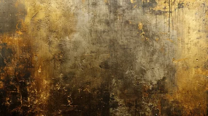 Foto op Plexiglas Metallic gold texture, old wall background © Julia Jones