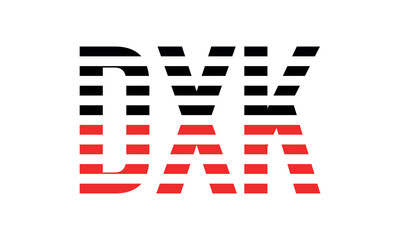 DXK three initial letter iconic line negative space minimal logo design vector template. monogram, abstract, wordmark, business, typography, minimalist, brand, company, flat, modern, unique, simple