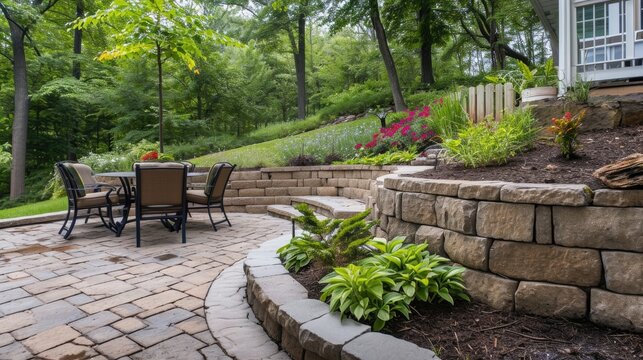 Serene Backyard Patio and Lush Garden