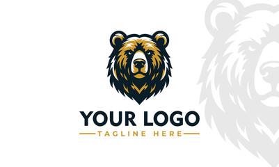 Simple Bear vector logo design Vintage Bears logo vector for Bear Lover - obrazy, fototapety, plakaty