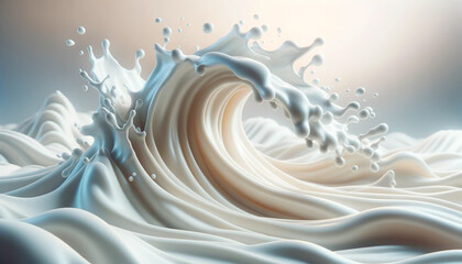 The milk's texture is creamy and smooth, with droplets