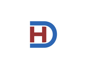 DH HD Logo design vector template