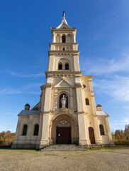 Fototapeta na wymiar Church in Mikulovice village, Czech Republic