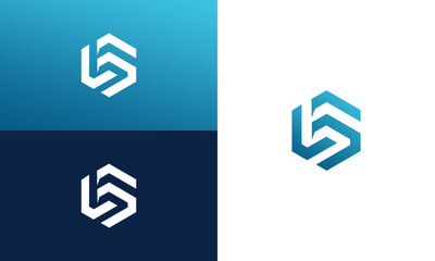 LS initials icon monogram logo design vector - obrazy, fototapety, plakaty