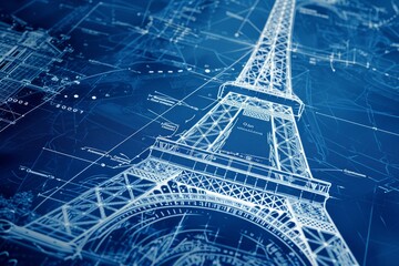 Blueprint Design of the Eiffel Tower Structure
