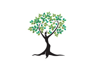 Obraz premium Dryad tree logo. Unique Tree Vector illustration