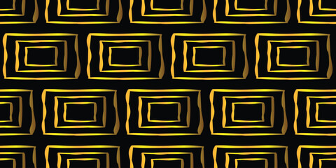 Seamless pattern.Golden curved squares.Vector illustration.