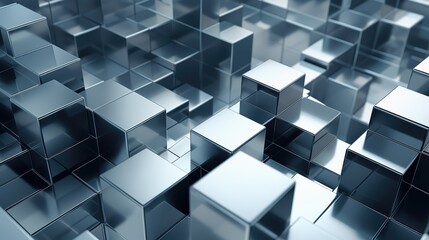 dark geometric background, dark shiny metal 3D cubes, lux wallpaper, top light, business