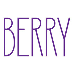 Vector lettering lettering. The handwritten word Berry isolated on a transparent purple background