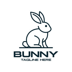 rabbit logo vector icon illustration
