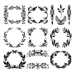 wreath SVG, wreath png, wreath frame, frame svg, frame illustration, wreath illustration, frame, vector, vintage, floral, design, decoration, pattern, ornament, border, illustration, flower, ornate, a - obrazy, fototapety, plakaty