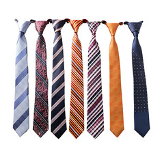 Set of neckties on transparent background PNG