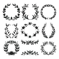 wreath SVG, wreath png, wreath frame, frame svg, frame illustration, wreath illustration, frame, vector, vintage, floral, design, decoration, pattern, ornament, border, illustration, flower, ornate, a © Feroza Bakht