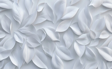 White geometric leaves 3d tiles texture