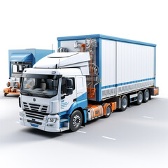 Warehouse factory with truck