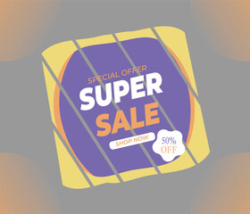 Sale banner template design, Big sale special offer banner vector illustration.