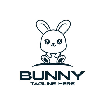 rabbit logo vector icon illustration