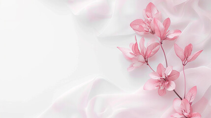 Blush Pink and White floral banner background
