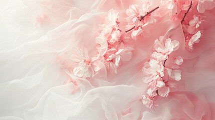  Blush Pink and White floral banner background