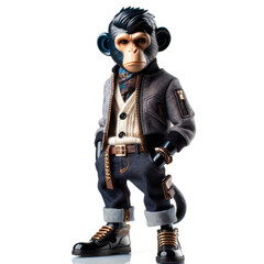 Chic Collectible Monkey Toy with Modern Outfit