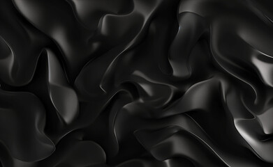 Obraz premium Abstract 3d black background, organic shapes seamless