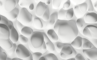Abstract 3d white background, organic shapes seamless pattern texture