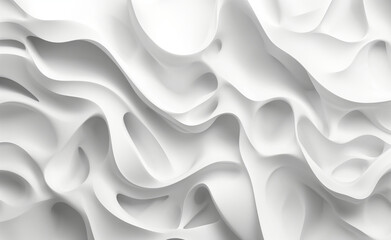 Fototapeta premium Abstract 3d white background, organic shapes seamless pattern texture