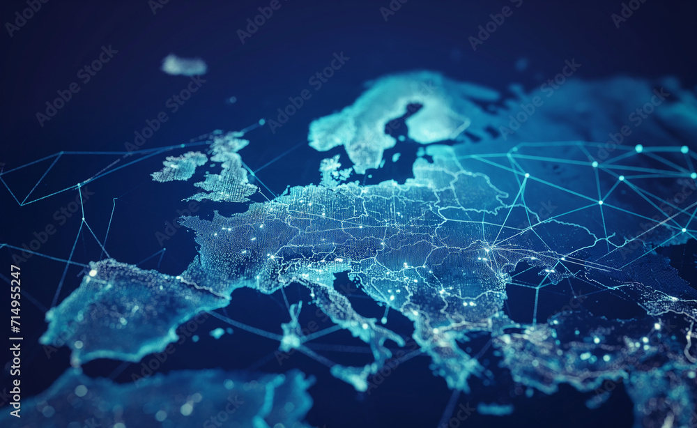 Poster digital map of the world, concept of global network and connectivity.