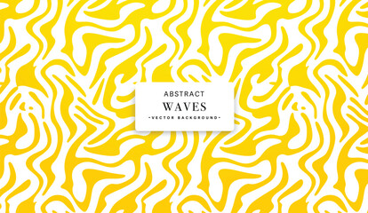 Abstract wavy pattern background in yellow and white - obrazy, fototapety, plakaty