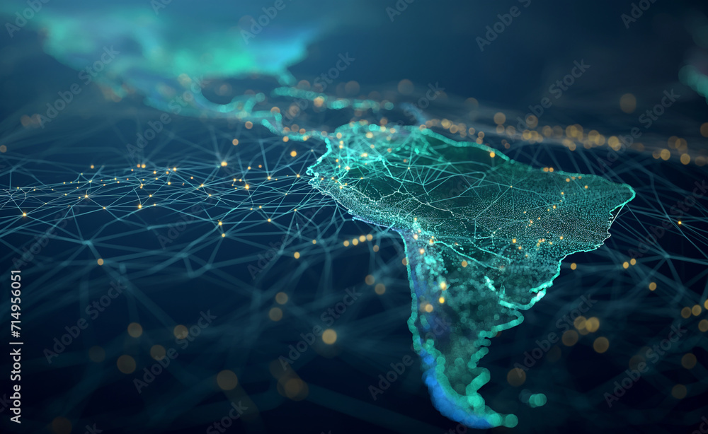Poster digital map of the world, concept of global network and connectivity.
