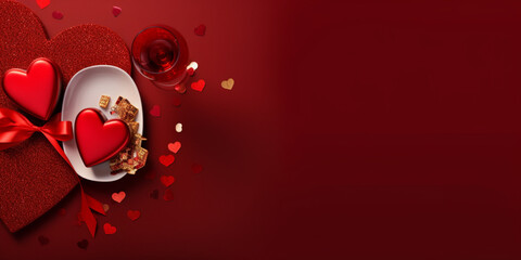 Taste of love. Concept for marketing banner, wedding greeting card, social media, Valentines Day, engagement, love message, celebration, beauty and fashion, food and restaurant. 