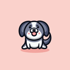 Cute Shiba Dog Cartoon Mascot Animal Vector Logo Design illustration