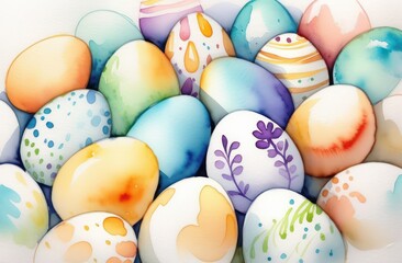 Fototapeta na wymiar Easter pattern of colorful eggs