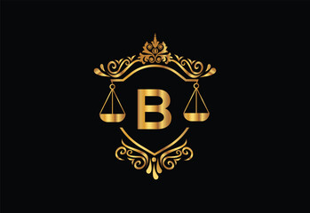 Low firm logo with latter B vector template, Justice logo, Equality, judgement logo vector illustration