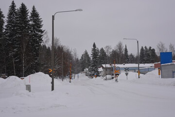 A small, cute winter town is Varkaus located in the province of North Savonia, Finland. Houses,...