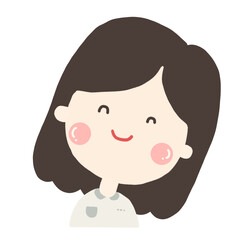 Little school children. Cartoon characters. cute girl students