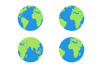 Set of round globes isolated on white background. vector illustration