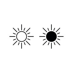 Sun icon vector. Summer symbol for website design, web button, mobile app.