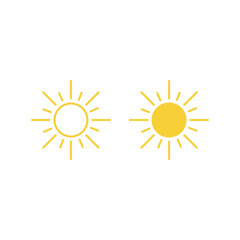 Sun icon vector. Summer symbol for website design, web button, mobile app.