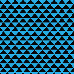Abstract blue and black triangles geometric seamless pattern.