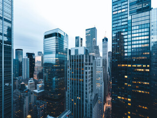 Skyscrapers of the financial district. The concept of business and finance.