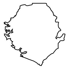 Sierra Leone Outline Map - 714963055