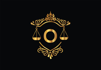 Low firm logo with latter O vector template, Justice logo, Equality, judgement logo vector illustration