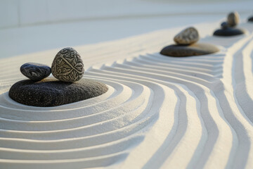 Group of Rocks Resting on a Sandy Beach