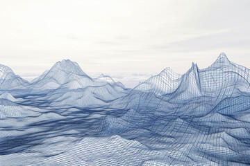 Computer Generated Image of a Majestic Mountain Range