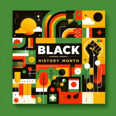 Black History Month Modern And Creative Social Media Post with colors created with generative ai	
