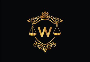 Low firm logo with latter W vector template, Justice logo, Equality, judgement logo vector illustration
