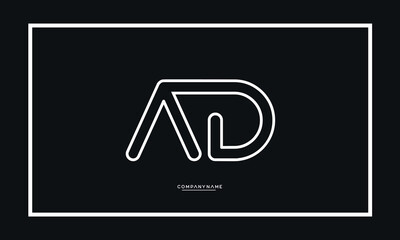 AD or DA Alphabet letters logo icon monogram