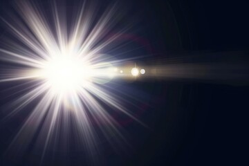 Obraz premium Lens flare, Shining sun glare rays. Background Generative AI