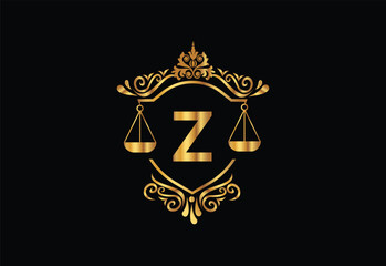 Low firm logo with latter Z vector template, Justice logo, Equality, judgement logo vector illustration